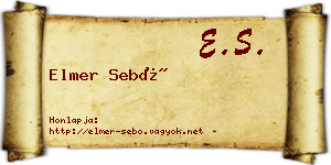 Elmer Sebő névjegykártya